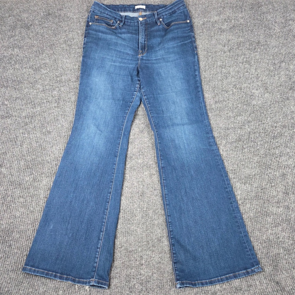 Good American Good‎ Legs Flare Jeans Size 15 Blue High Rise Stretch GLF270T